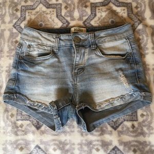 Light Wash Denim Shorts Slightly Distressed sz 0
